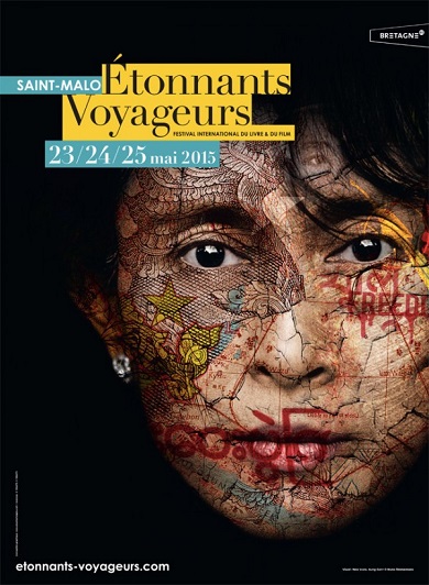L'affiche du festival Etonnants Voyageurs 2015,à Saint-Malo du 23 au 25 mai 2015.